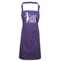 I love cooking with wine sometimes I add it to the food (Female Image) Apron