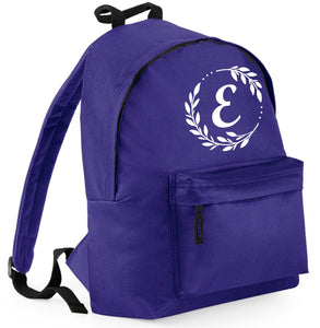 Personalised Initial in Wreath Backpack
