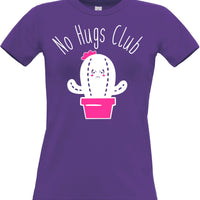 No Hugs Club Fitted Ladies T Shirt