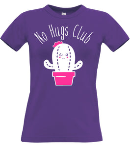 No Hugs Club Fitted Ladies T Shirt