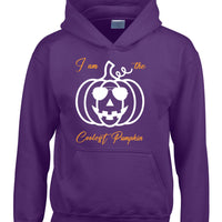 Iam the Coolest Pumpkin Hoodie avec imprimé blanc / noir et orange / noir / blanc