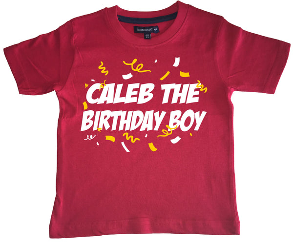 Nommez le T-shirt pour enfants de garçon d'anniversaire personnalisé 