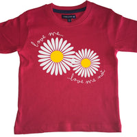 Daisy Love me... Love me not Children's t-shirt with white glitter and yellow print