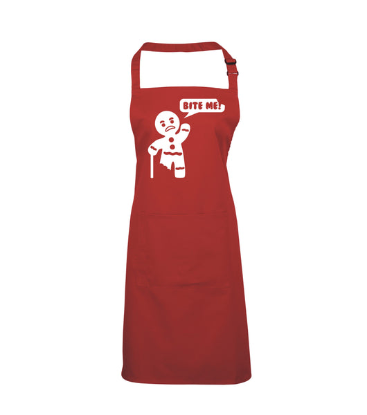 Bite Me Gingerbread Man Apron