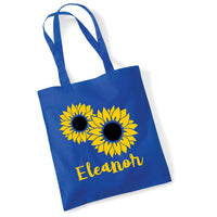 Personalised Sunflower Tote Bag with Yellow & Black Print