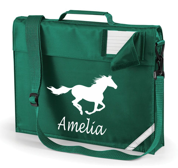 Personalised Running Horse and Name Book Bag