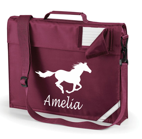 Personalised Running Horse and Name Book Bag