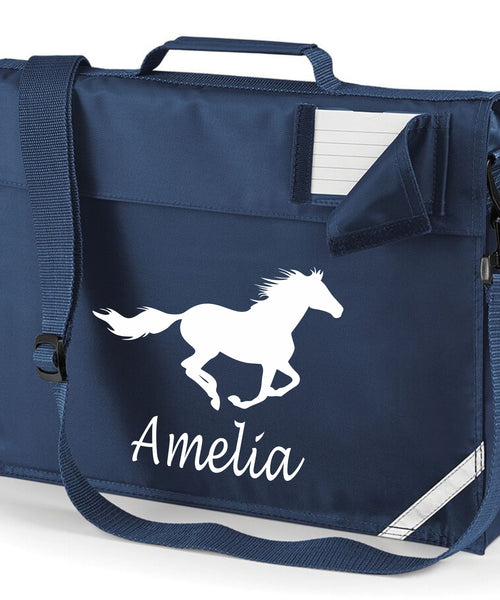 Personalised Running Horse and Name Book Bag