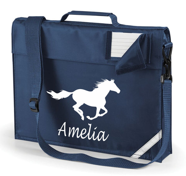 Personalised Running Horse and Name Book Bag