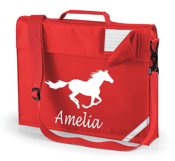 Personalised Running Horse and Name Book Bag