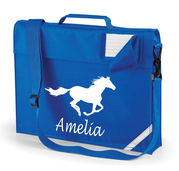 Personalised Running Horse and Name Book Bag