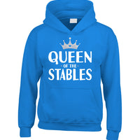 Queen of the Stables Hoodie with White and Silver Glitter Print