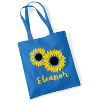 Personalised Sunflower Tote Bag with Yellow & Black Print
