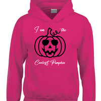 Iam the Coolest Pumpkin Hoodie avec imprimé blanc / noir et orange / noir / blanc