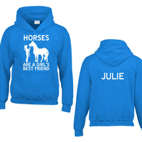 Personalised Horses are a Girls Best Friend Hoodie with Name on The Back