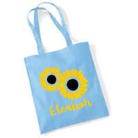 Personalised Sunflower Tote Bag with Yellow & Black Print