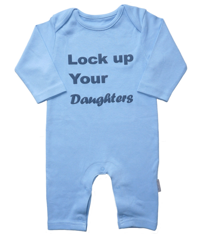 Lock Up Your Daughters Blue Baby Rompersuit