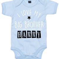 Personalised 'I Love My Big Brother' Custom Baby Bodysuit with Name!