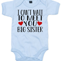 Personalised 'I Can't Wait To Meet You' with heart Baby Bodysuit