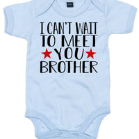 Personalised 'I Can't Wait To Meet You' with Star Baby Bodysuit
