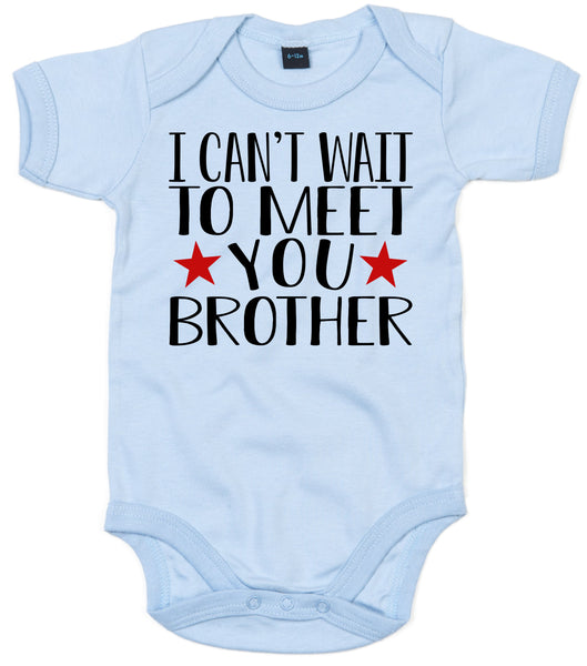 Personalised 'I Can't Wait To Meet You' with Star Baby Bodysuit