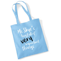 Sac personnalisé plein de choses très importantes 