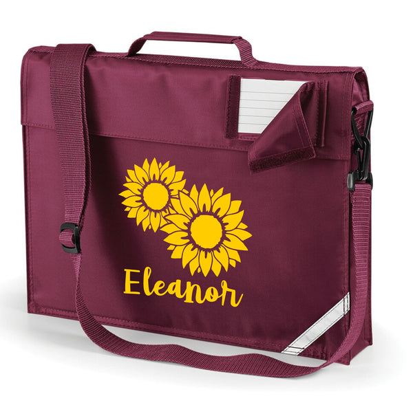 Personalised Sunflower Bookbag with Yellow Print