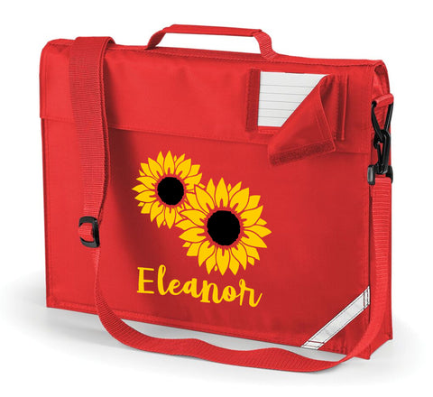 Cartable Tournesol Personnalisé avec Imprimé Jaune 