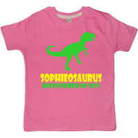 T-shirt enfant personnalisé nom-osaurus avec nom et année