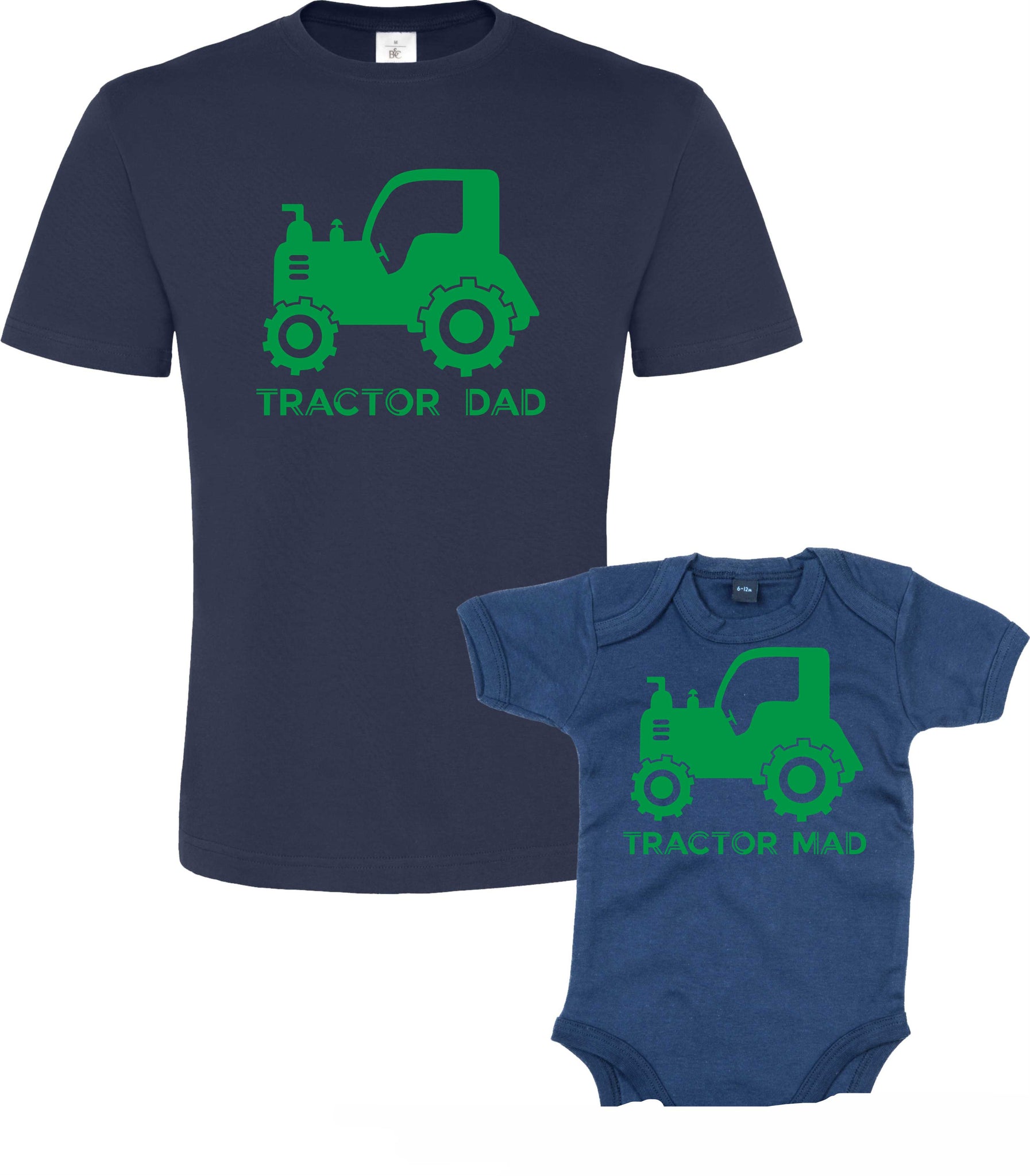 Tractor Dad and Tractor Mad T Shirt and Bodysuit Set