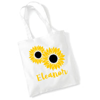 Personalised Sunflower Tote Bag with Yellow & Black Print