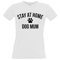 Women's Fitted T-Shirt 'Stay at Home Dog Mum'