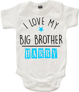 I love my big brother personalised shop baby clothes