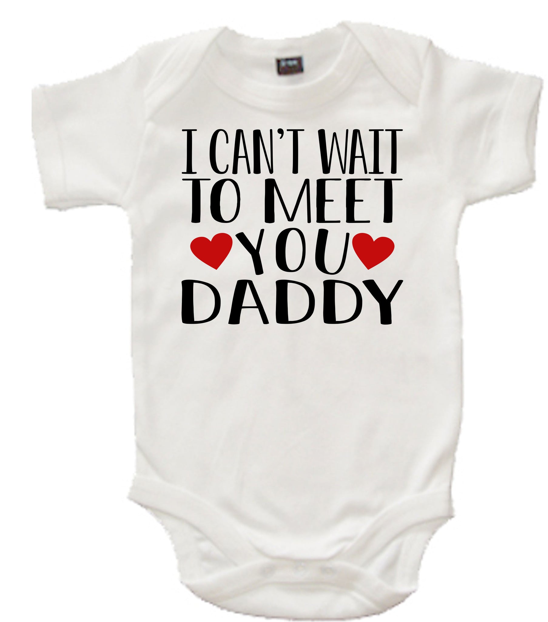 Personalised 'I Can't Wait To Meet You' with heart Baby Bodysuit