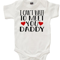 Personalised 'I Can't Wait To Meet You' with heart Baby Bodysuit