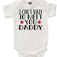 Personalised 'I Can't Wait To Meet You' with Star Baby Bodysuit