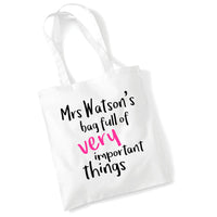 Sac personnalisé plein de choses très importantes 