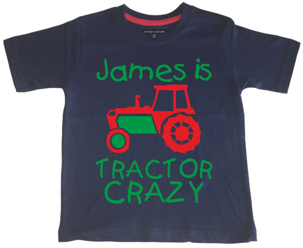 Personalised Tractor Crazy Children's T-shirt