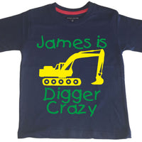 Personalised Navy Digger Crazy T-Shirt