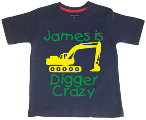 Personalised Navy Digger Crazy T-Shirt