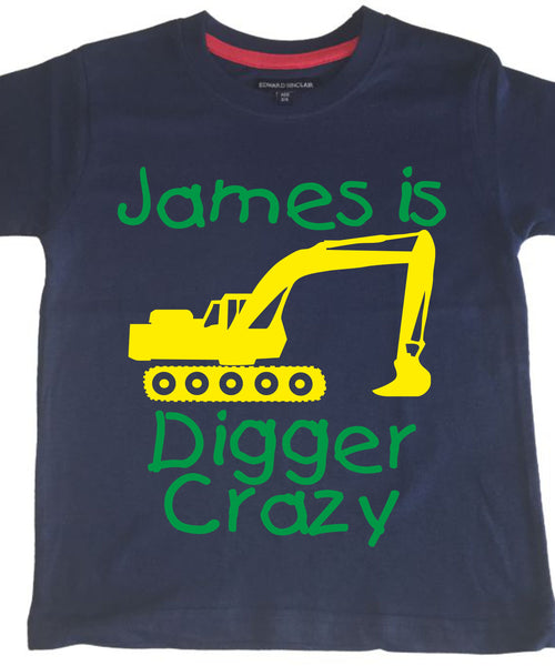 Personalised Navy Digger Crazy T-Shirt
