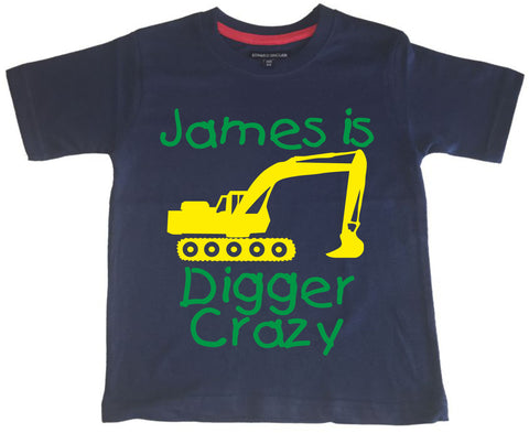 T-shirt personnalisé bleu marine Digger Crazy 